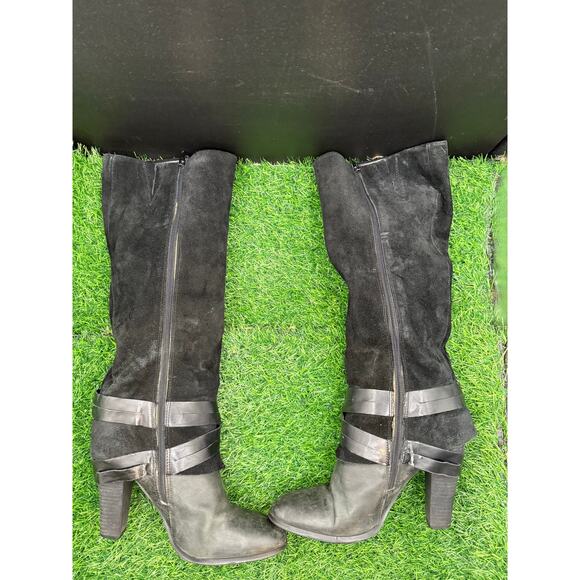 Carlos Santana- Black- Suede Heeled Boots- Size 9.5W - Picture 7 of 10